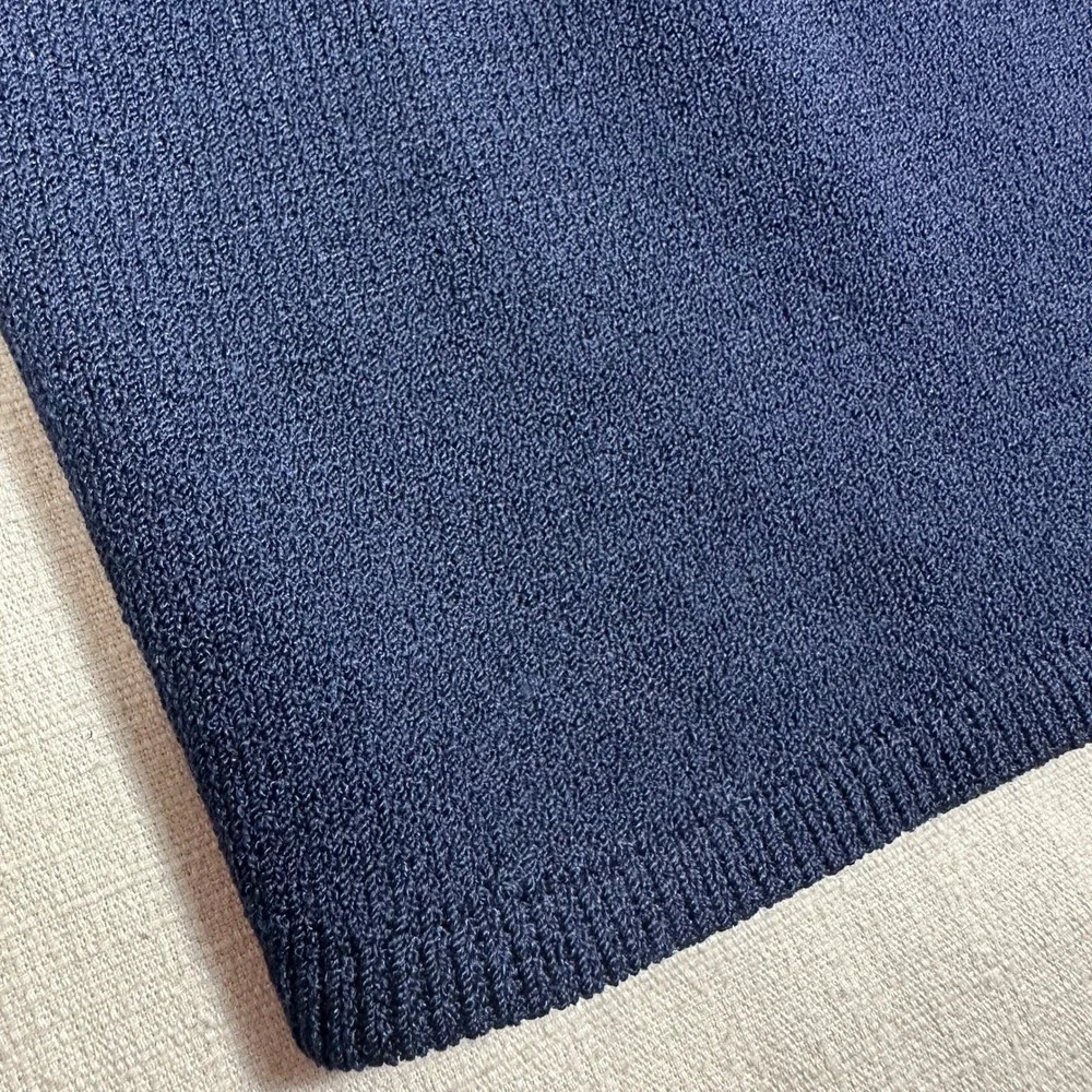 St. John Sportswear Knit Skirt Womens 10 Navy Blue Excellent Elastic Waist USA